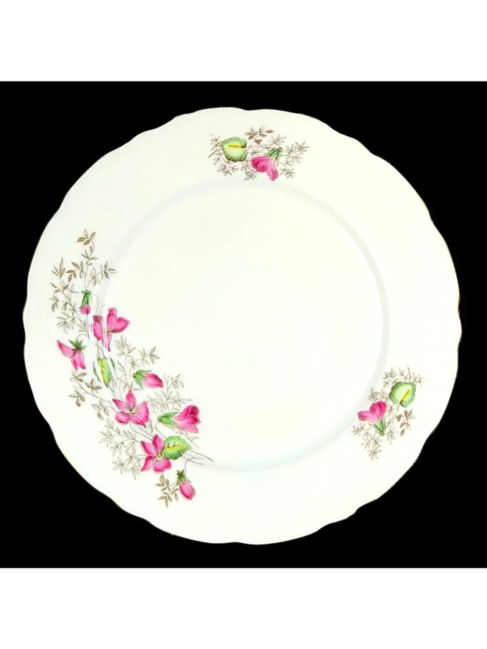 Gebruder Benedikt Wild Flower Set of 4 Bread & Butter Plates Czechoslovakia